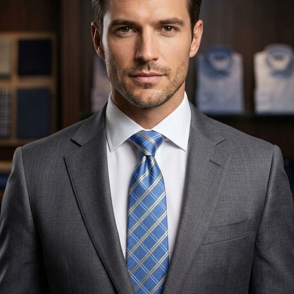 Hugo Boss Other - Hugo Boss Blue and Gold Plaid Tie